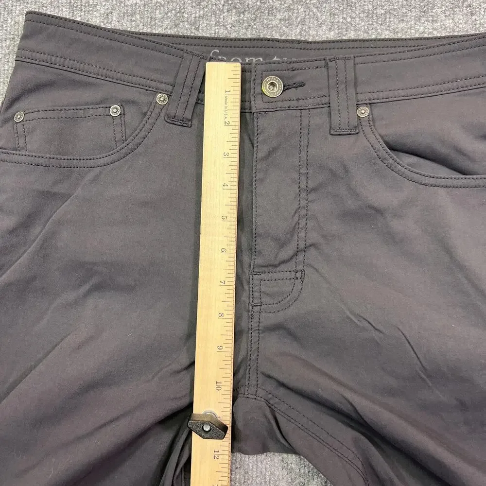PrAna Shorts Mens 32 Gray Chino Nylon Stretch 11 Inch Inseam Travel Casual
